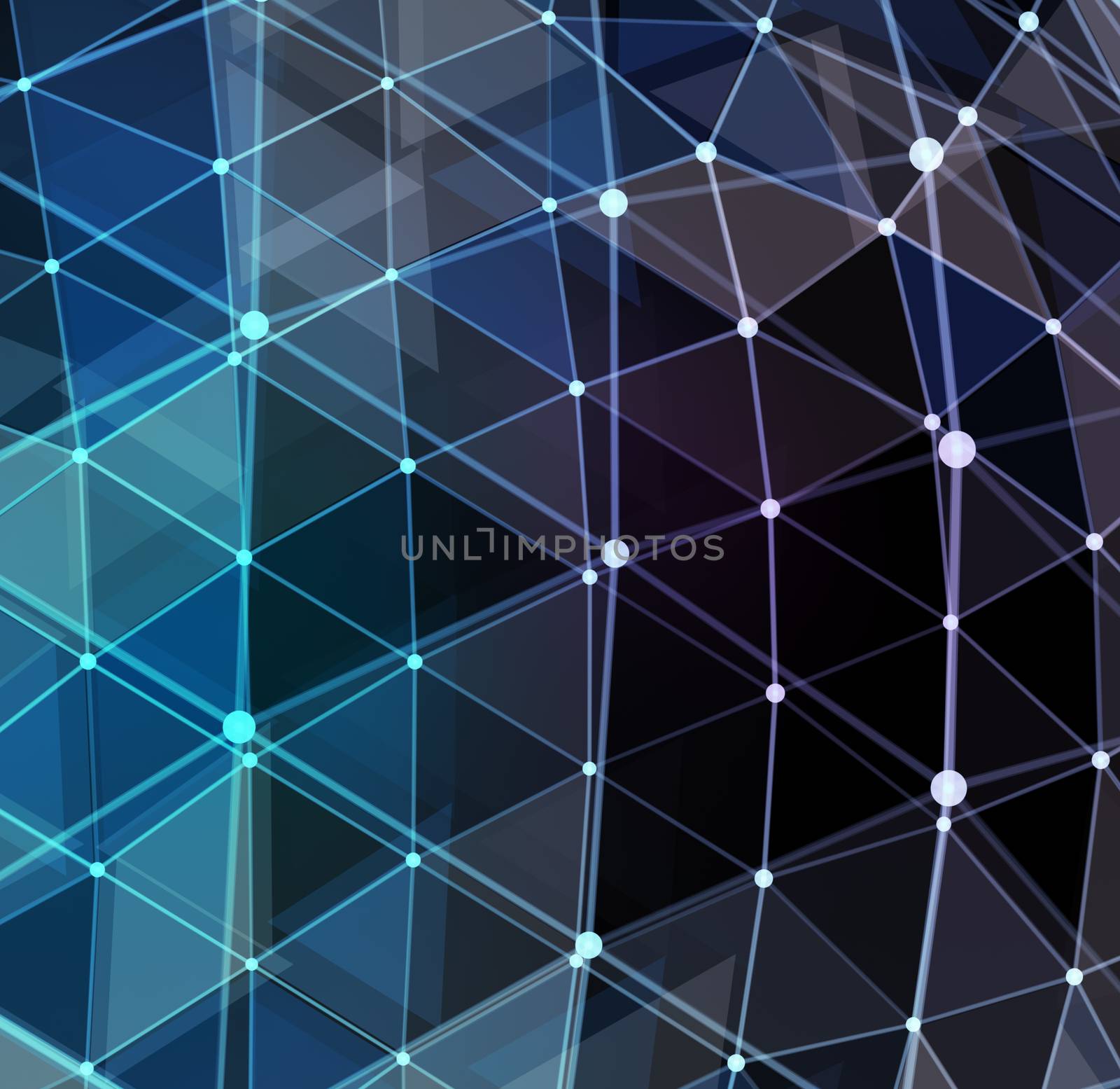 Abstract blue polygonal space background by Mirexon