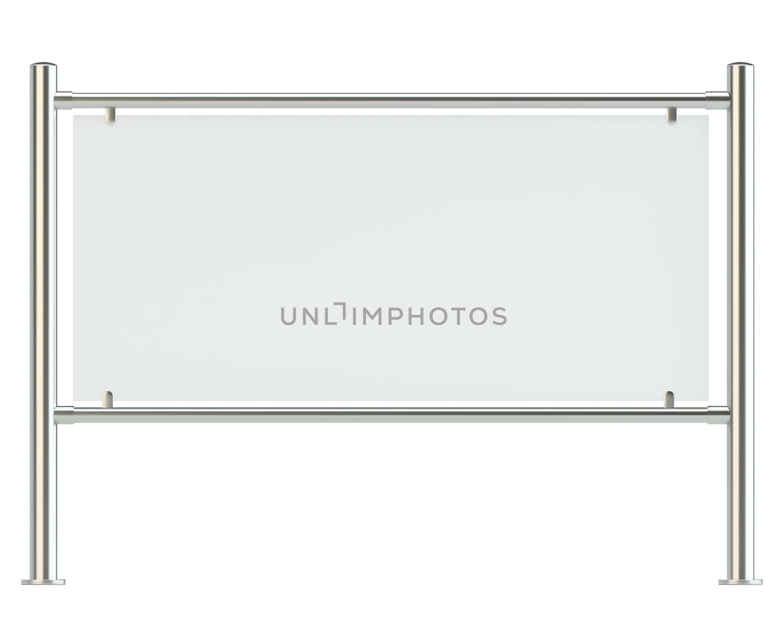 Blank realistic billboard, isolated on white. 3d illustration