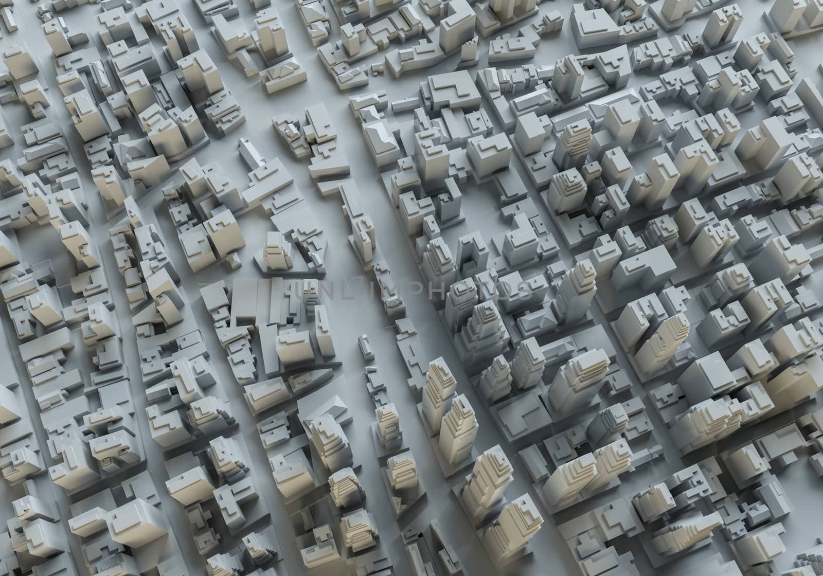 Beautiful city landscape. Abstract city from cubes. 3d illustration