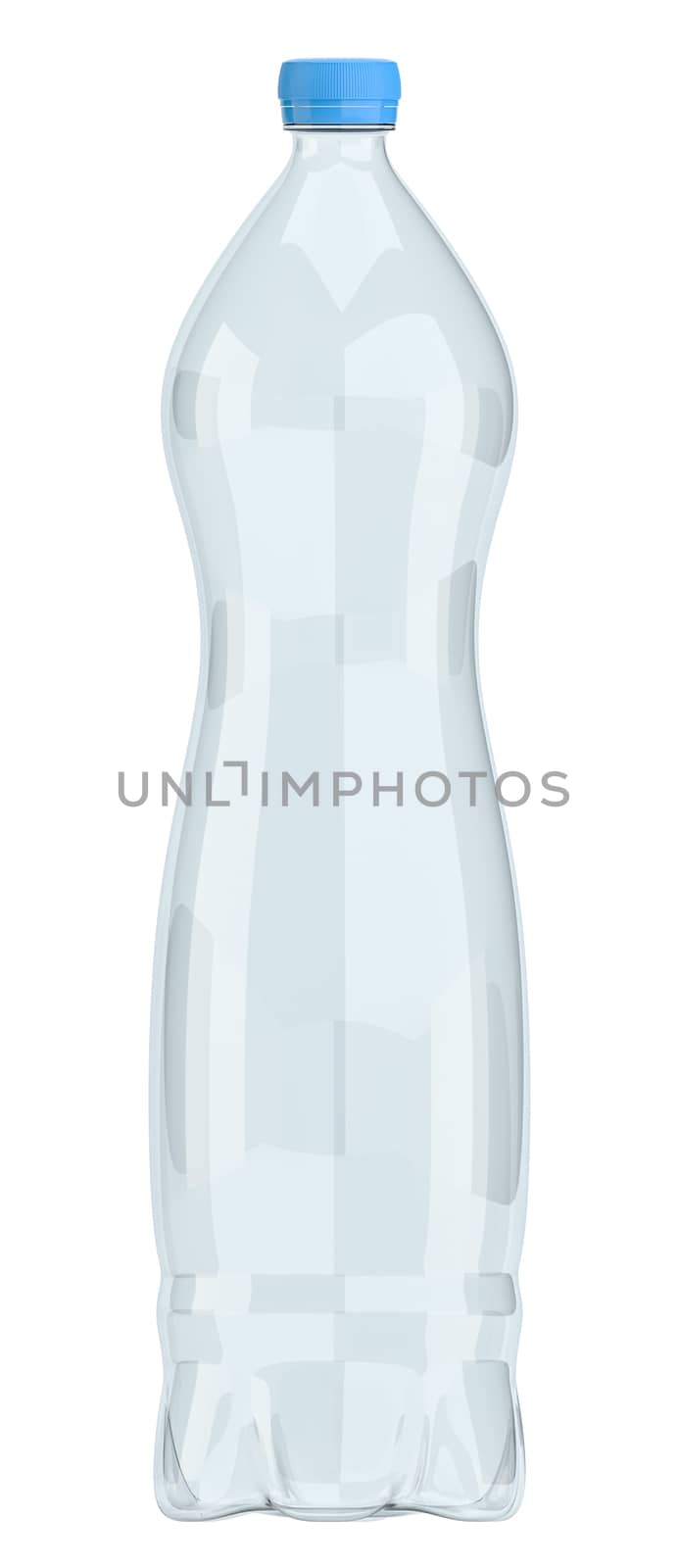 Plastic bottle for water isolated on white background - realistic 3d illustration