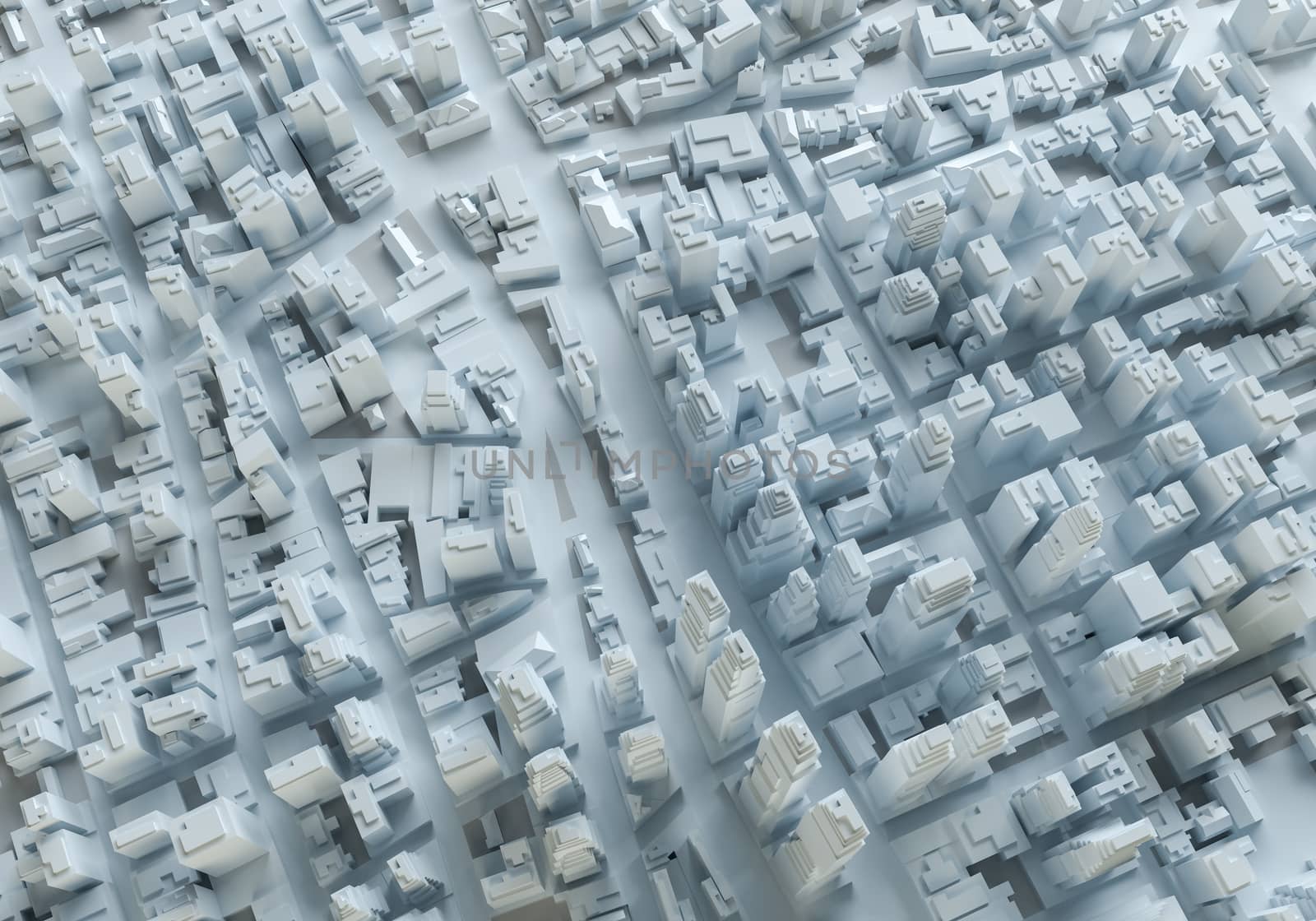 Beautiful city landscape. Abstract city from cubes. 3d illustration