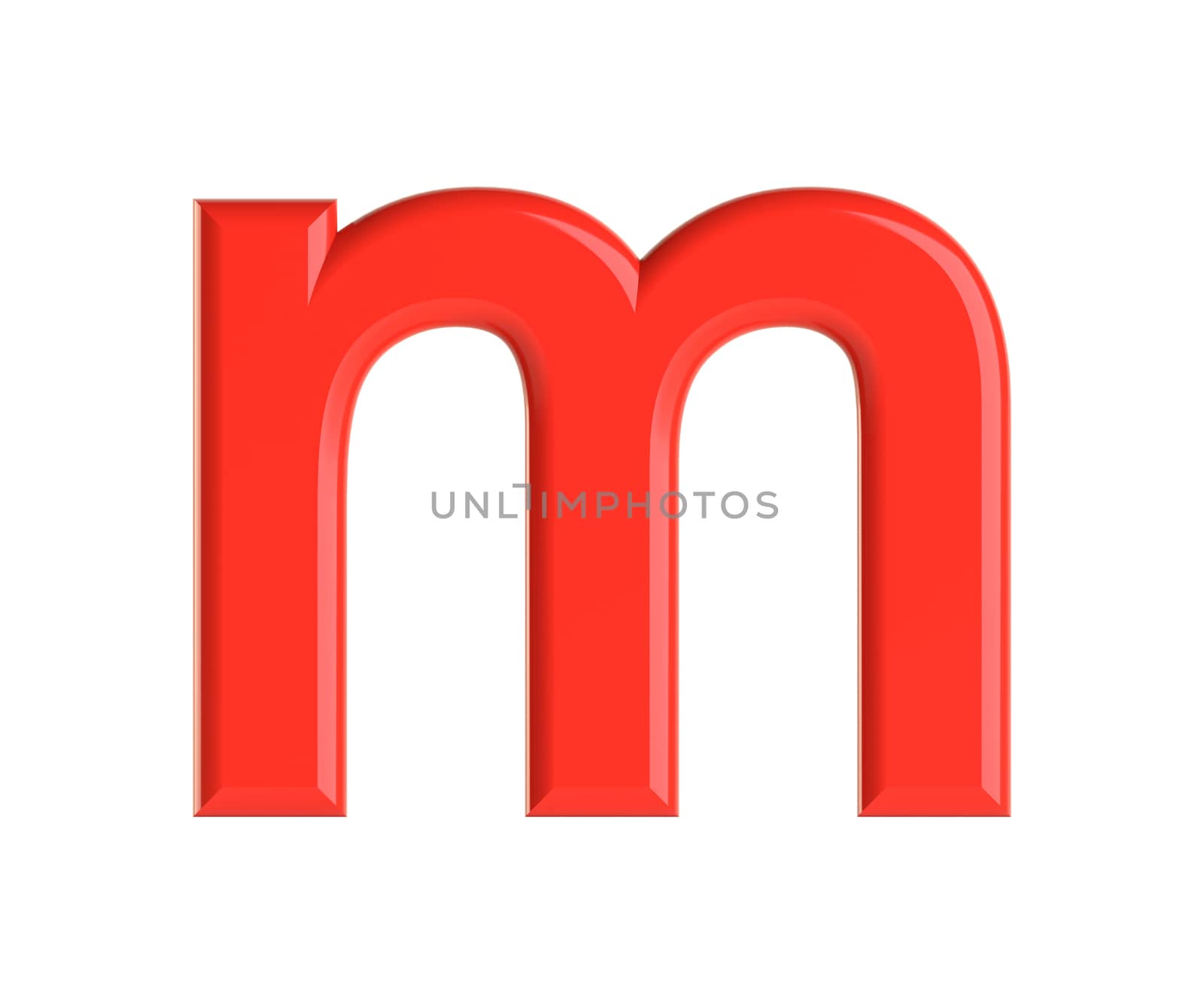 Red letter. Beautiful font for your design. Isolated on white background. 3D illustration