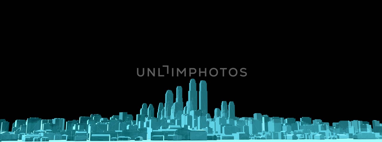 X-Ray Image Of Modern City on Black by cherezoff