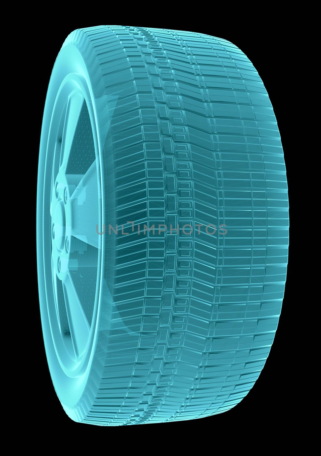 X-Ray Image Of Car Wheel by cherezoff