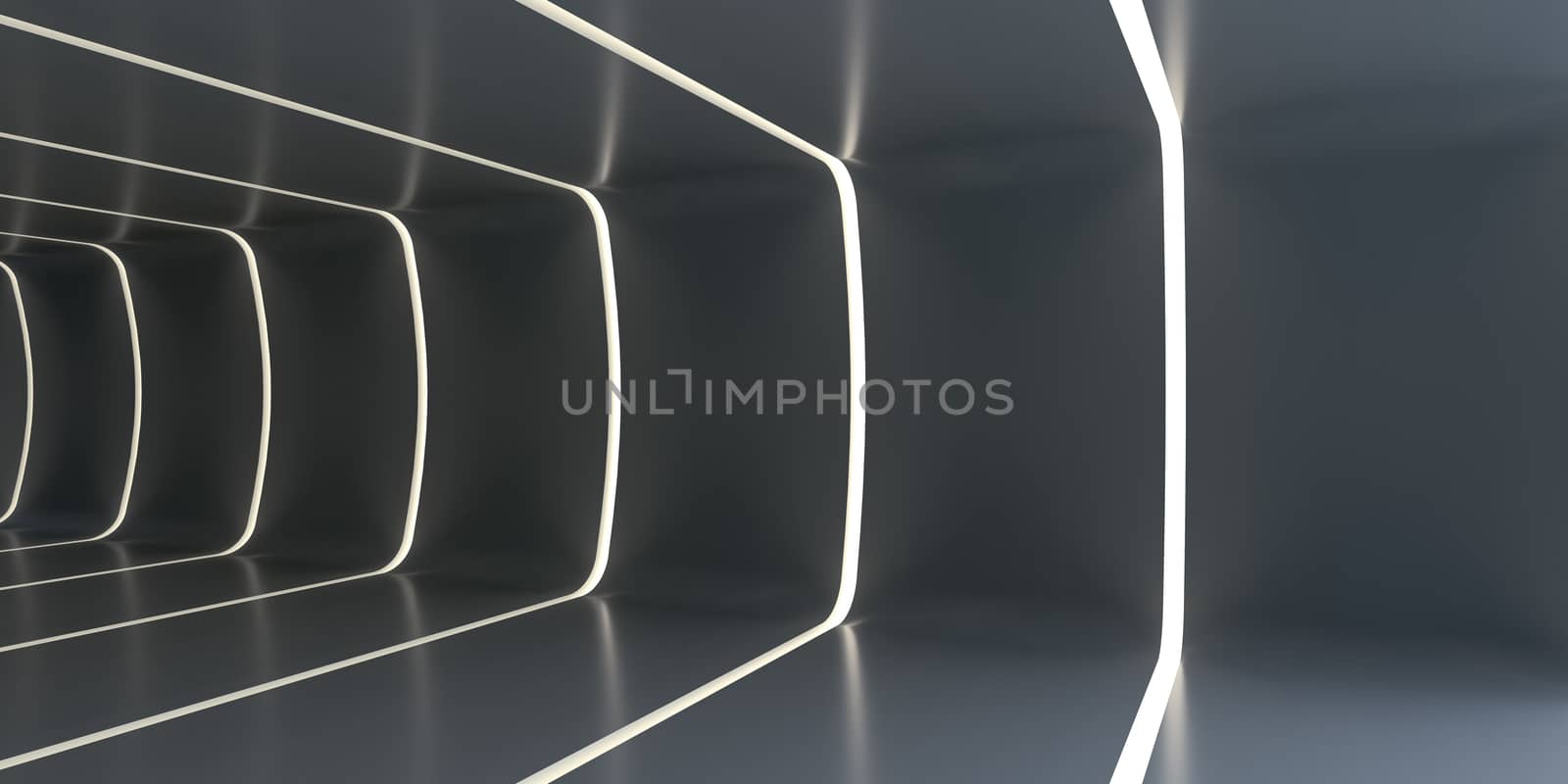 Dark abstract futuristic tunnel by cherezoff