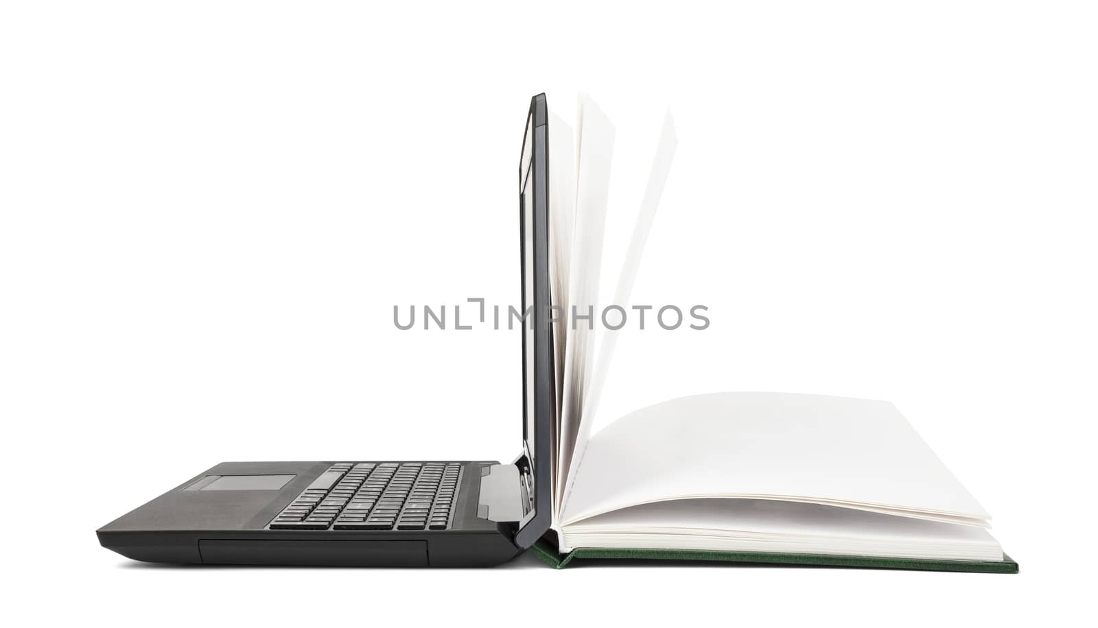 Open book turns into an open laptop by cherezoff