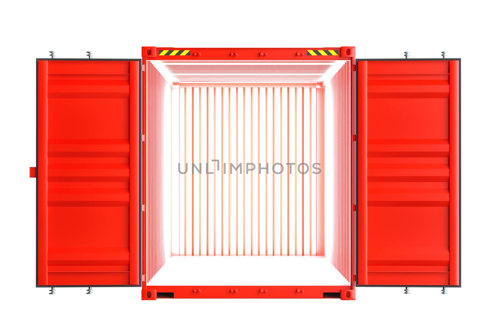 Red metallic open shipping container by cherezoff