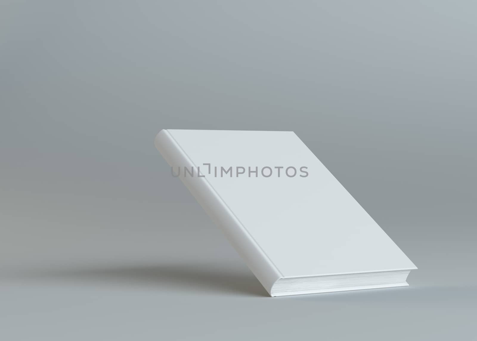 White book template on gray background. 3d rendering. Empty place for your content