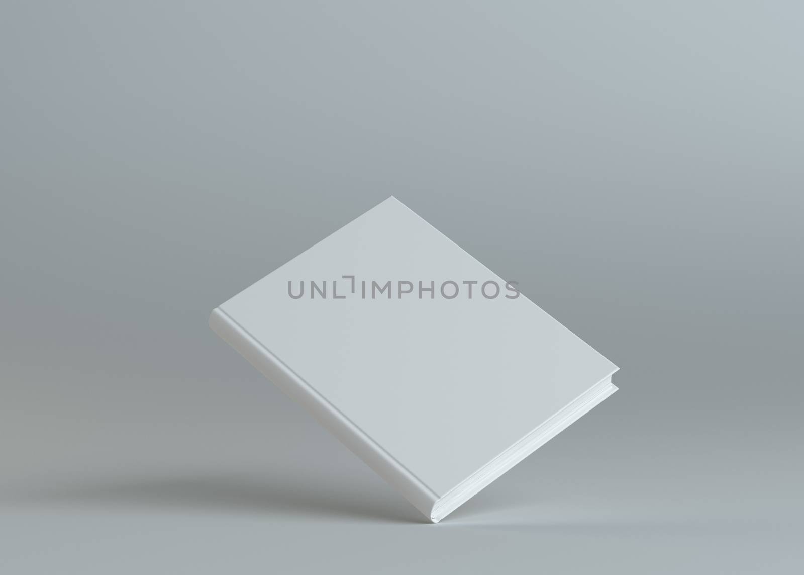 White book template on gray background. 3d rendering. Empty place for your content