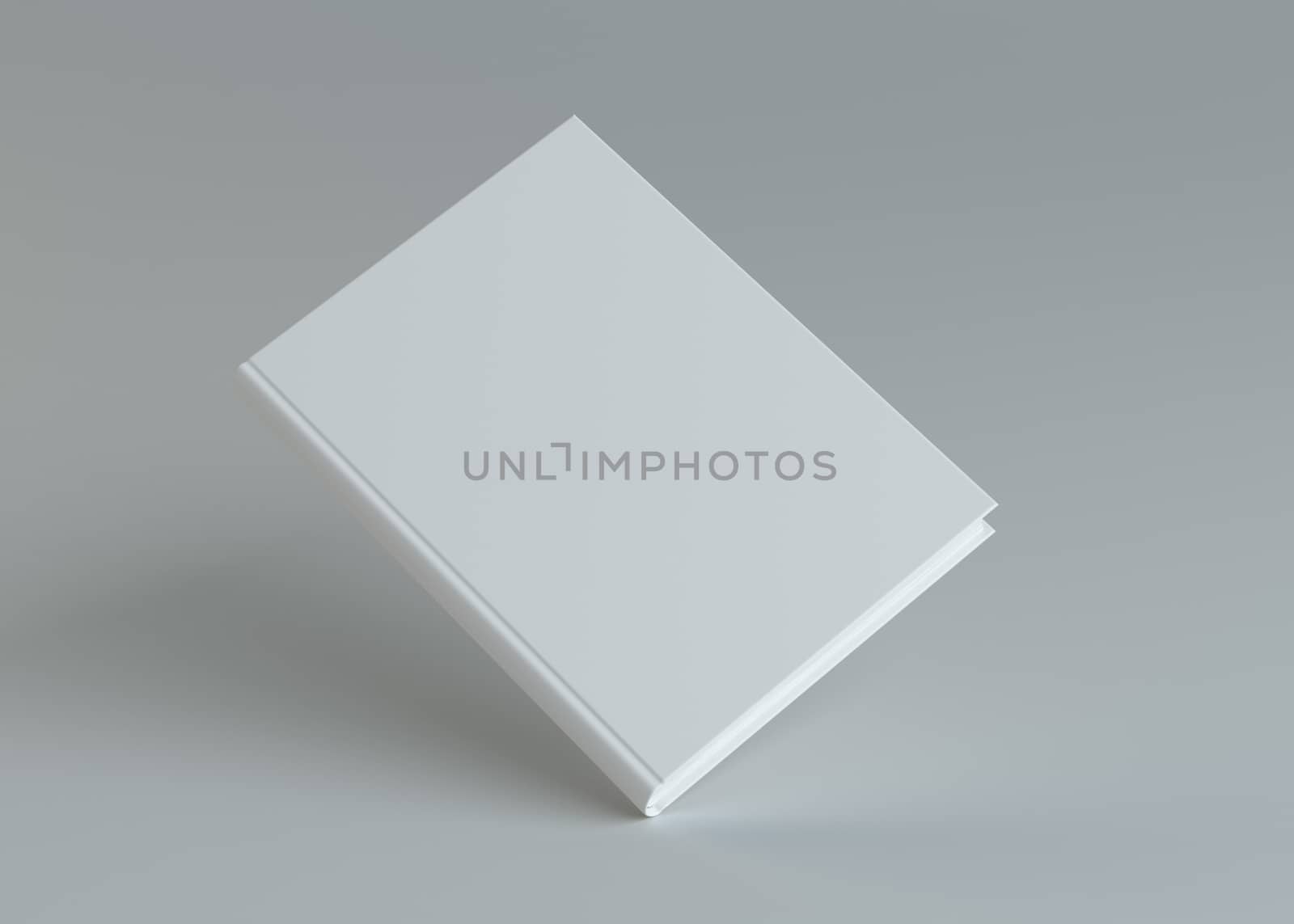 White book template on gray background. 3d rendering. Empty place for your content