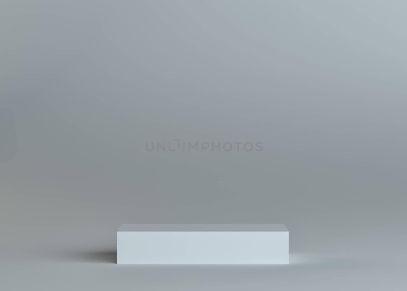 White empty box on gray background by cherezoff