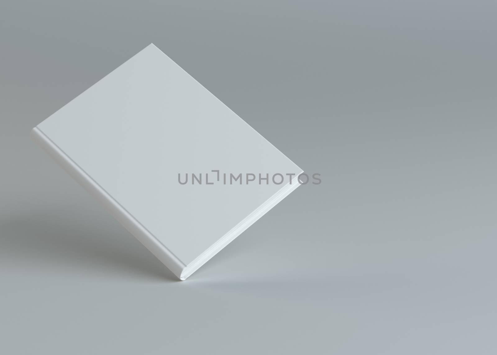 White book template on gray background. 3d rendering. Empty place for your content