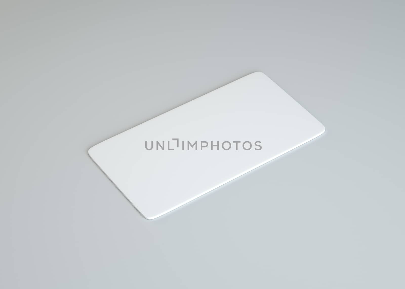 White empty paper card on gray background by cherezoff