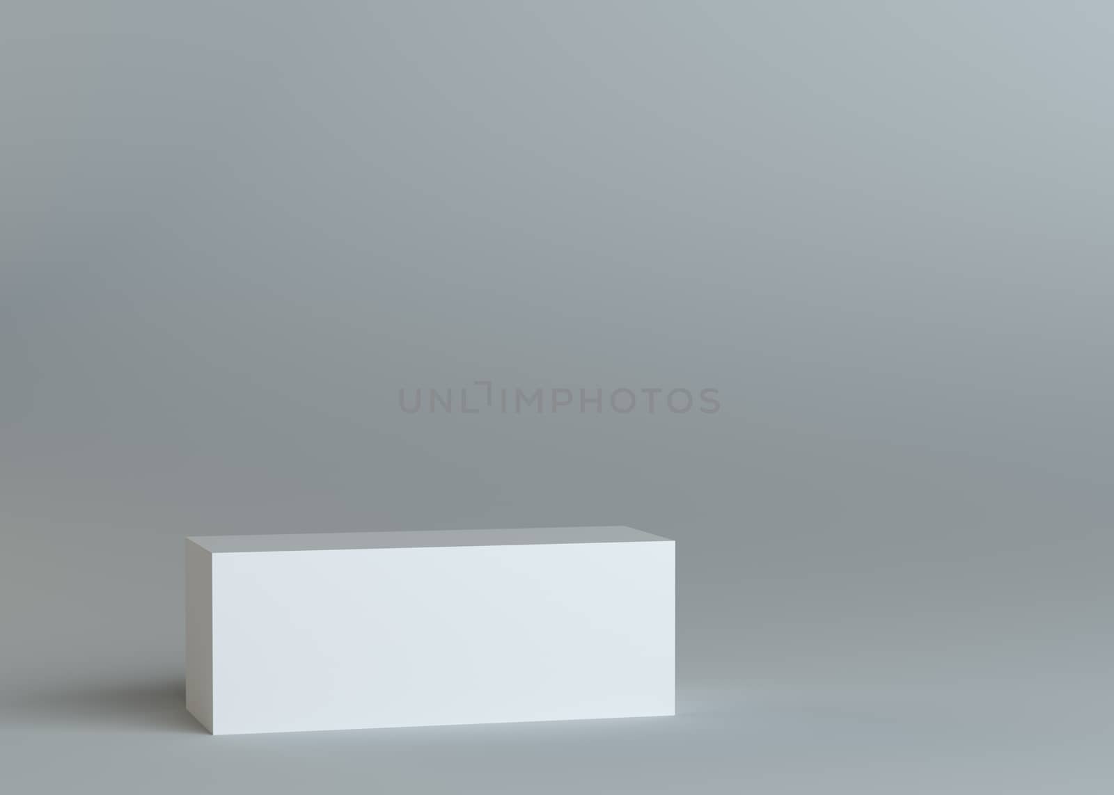 White empty box on gray background by cherezoff