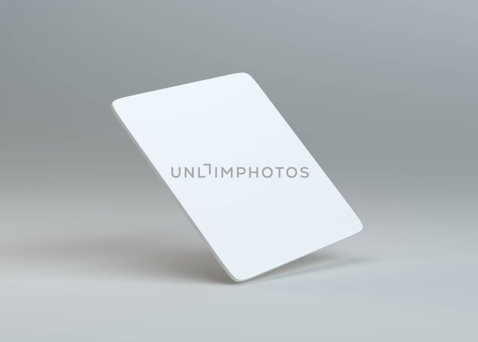 White empty paper card on gray background by cherezoff