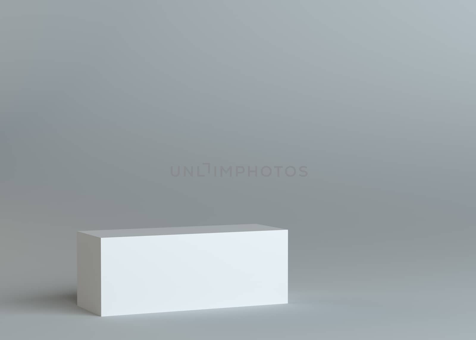 White empty box on gray background by cherezoff