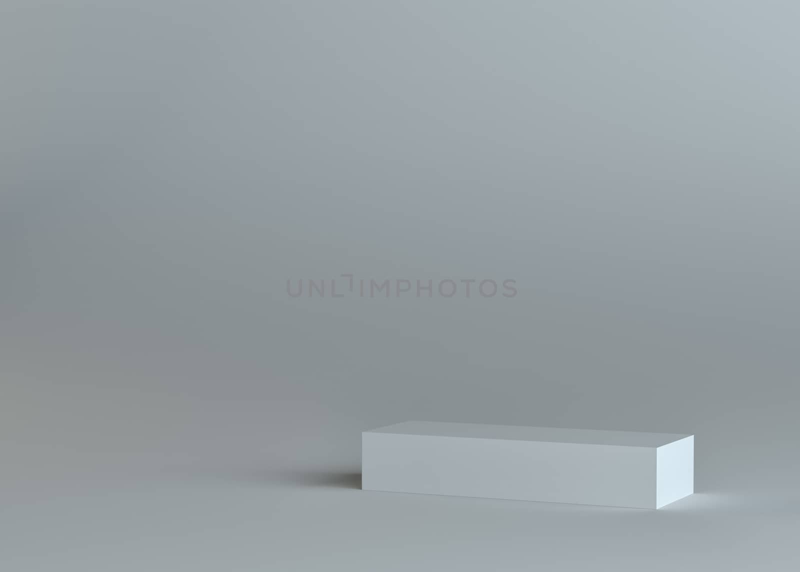 White empty box on gray background by cherezoff