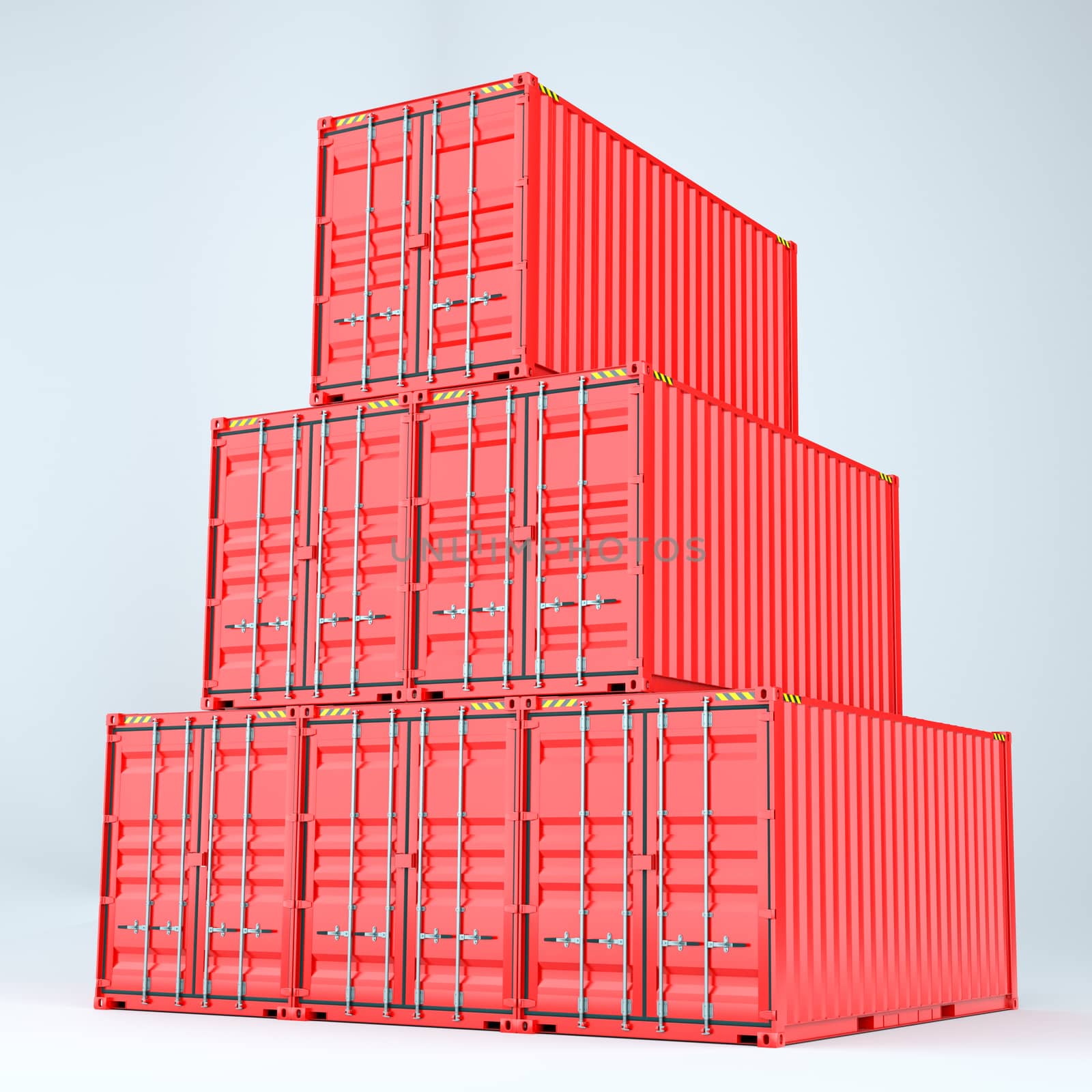 Set of cargo 3d container delivery. 3d rendering