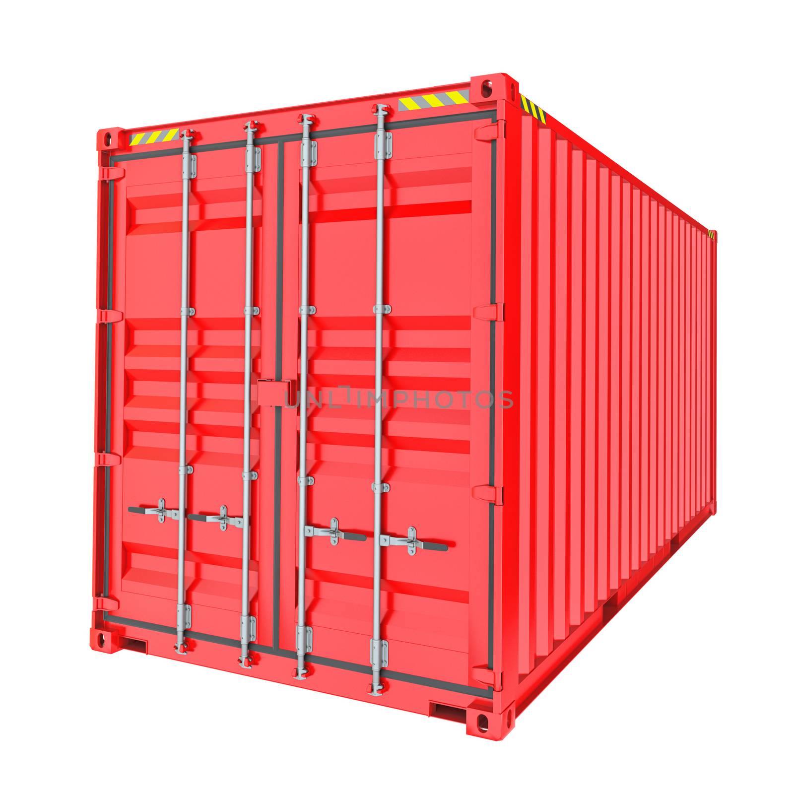 Red Cargo Container. Isoalted by cherezoff