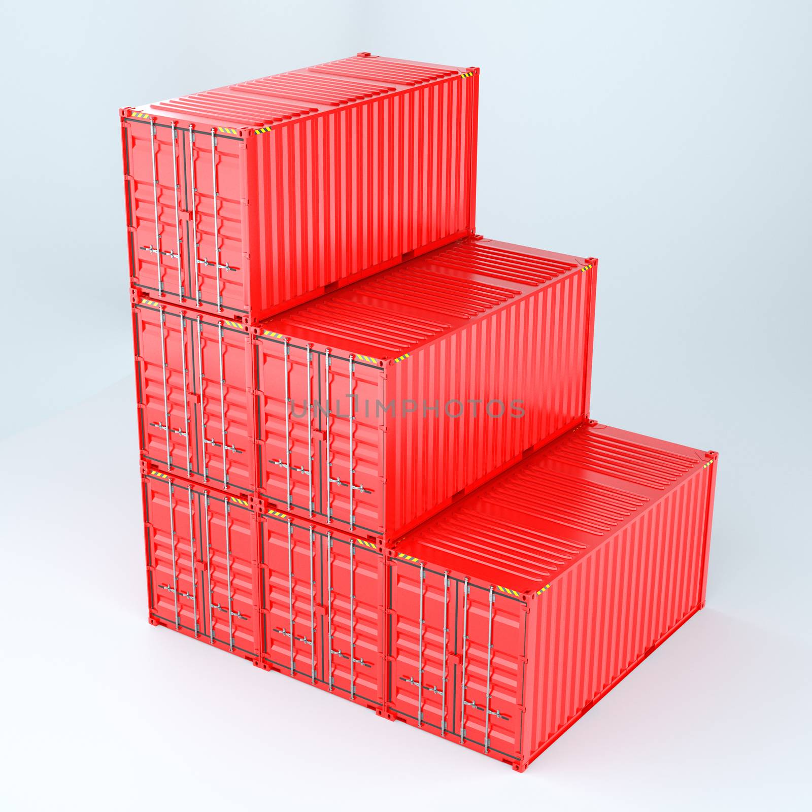 3d rendering of a shipping 20ft containers. Isoalted on white