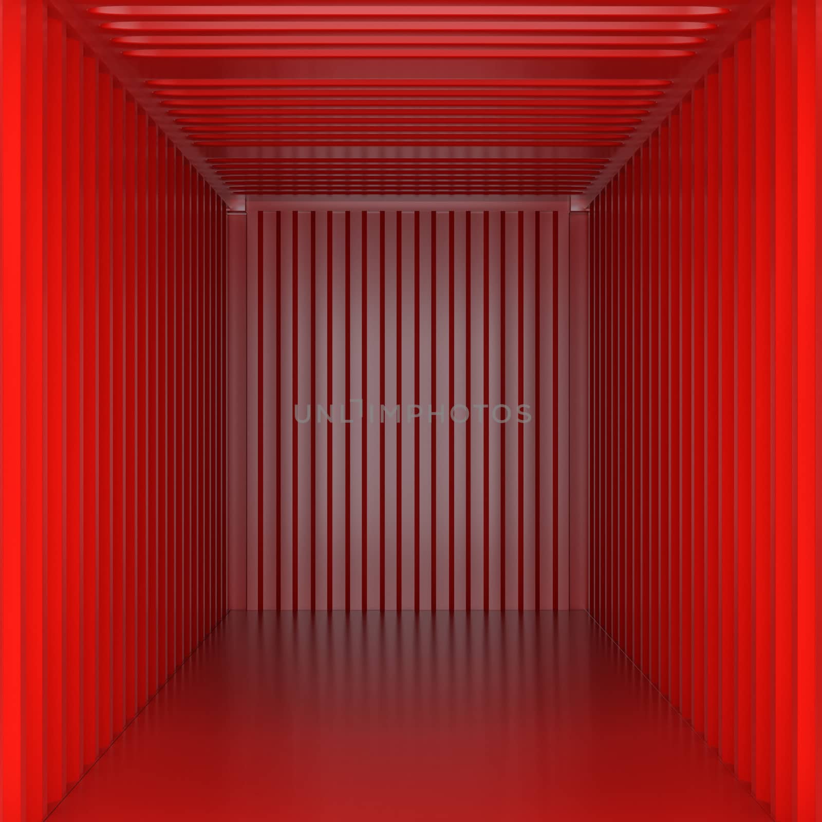 Empty cargo view from inside. 3D Rendering