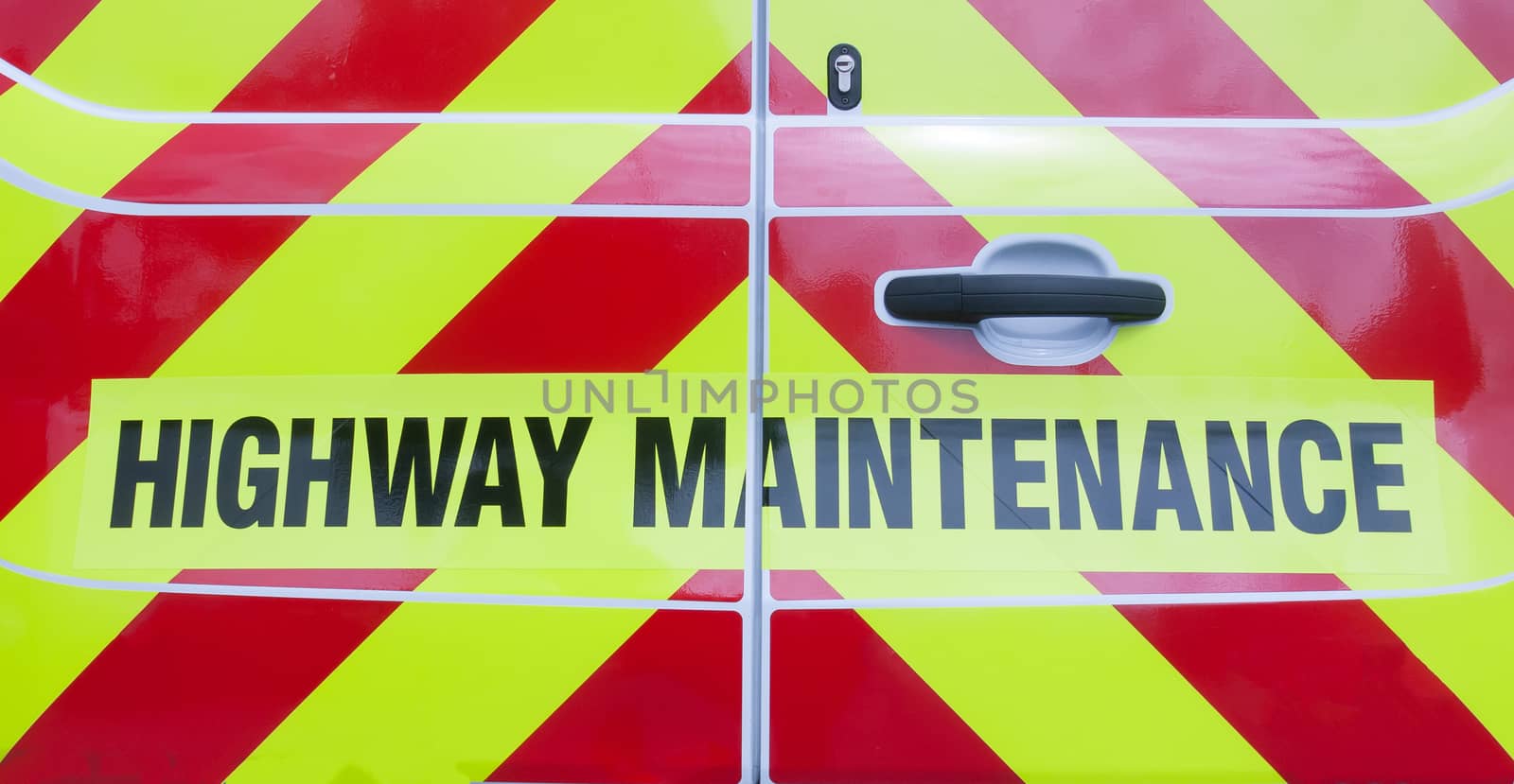 highway maintenance on the back of a van; UK