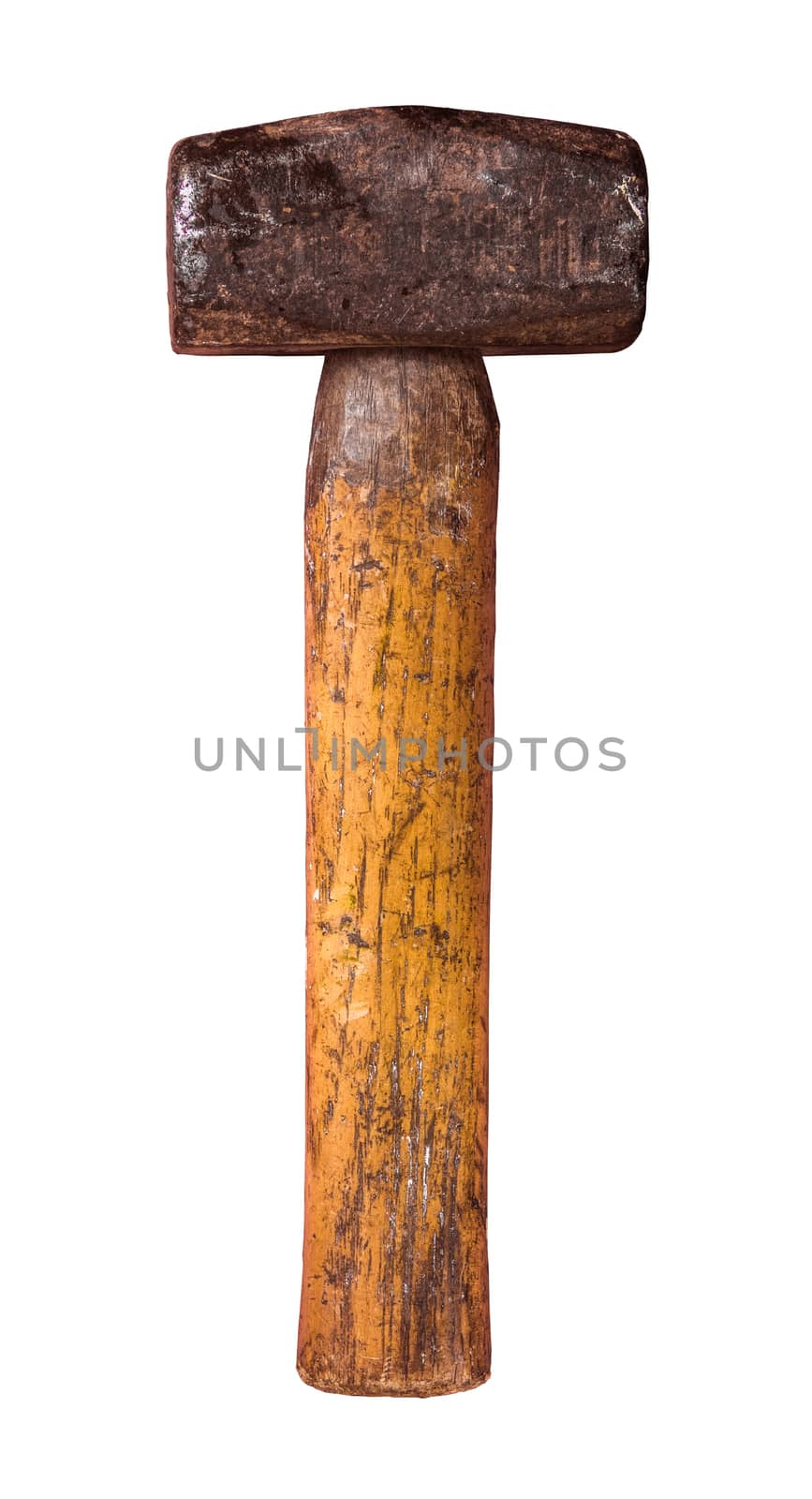 Isolated Grungy Hammer Or Mallet Or Sledgehammer On A White Background