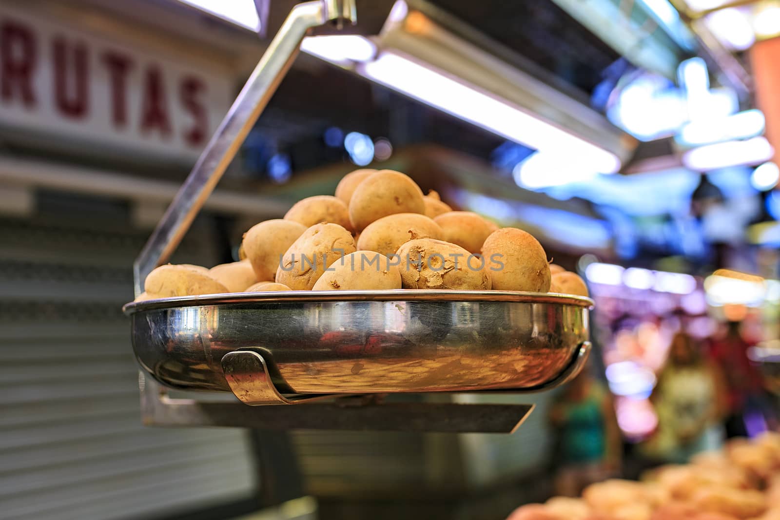 potatoes in a market of Barcelona