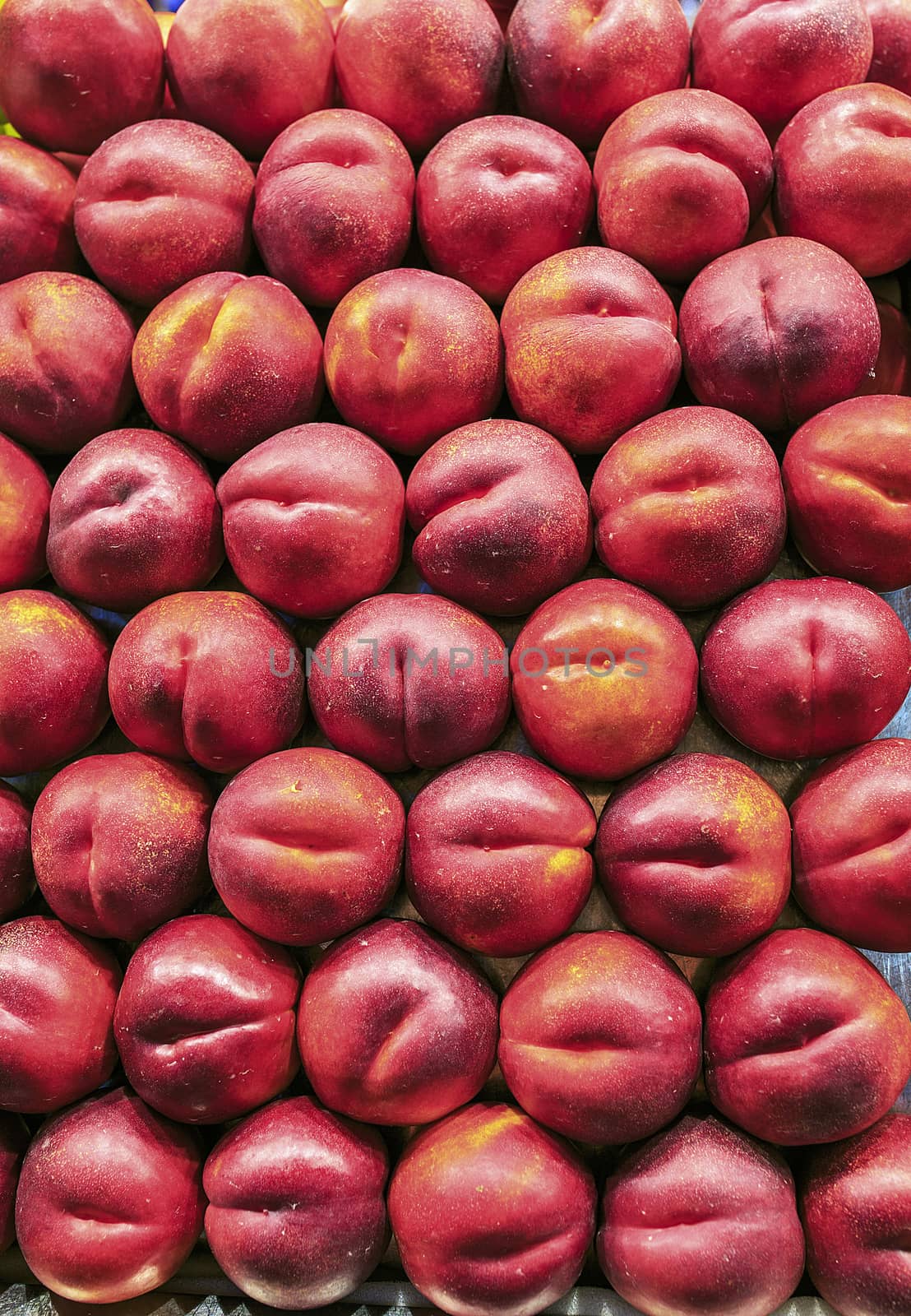 Group of nectarines in a market