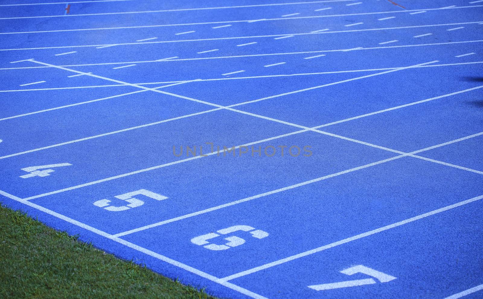 blue athletic court ready for a championship