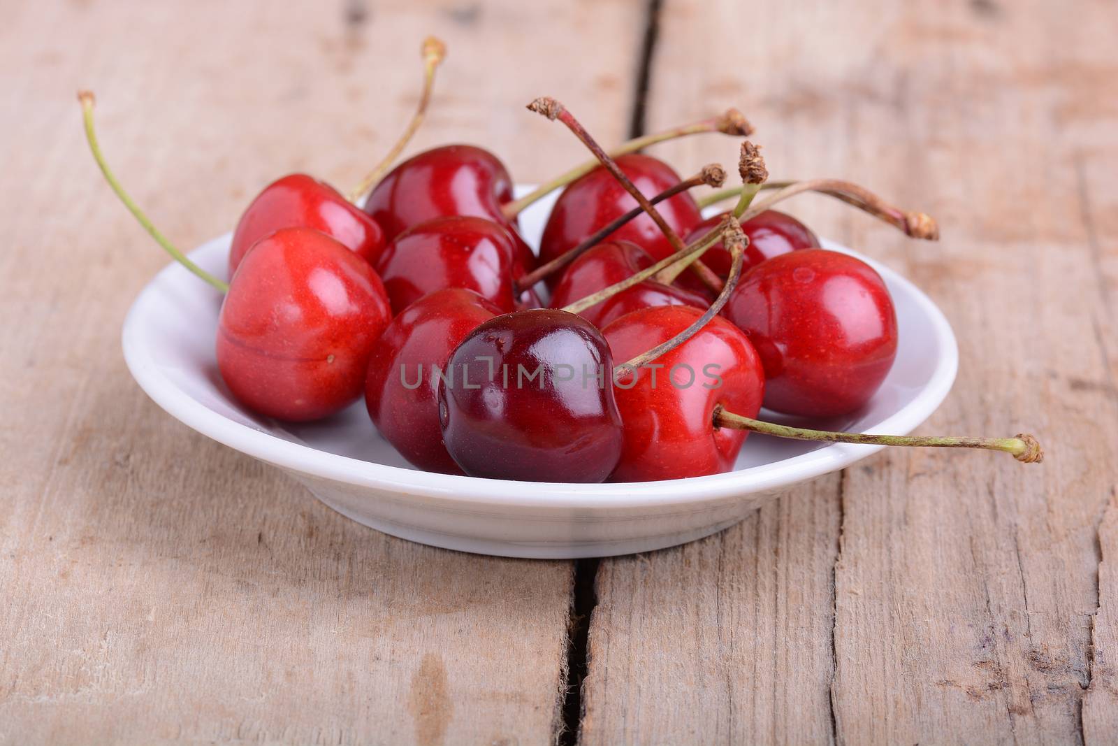 Close up of sweet fresh cherry berries