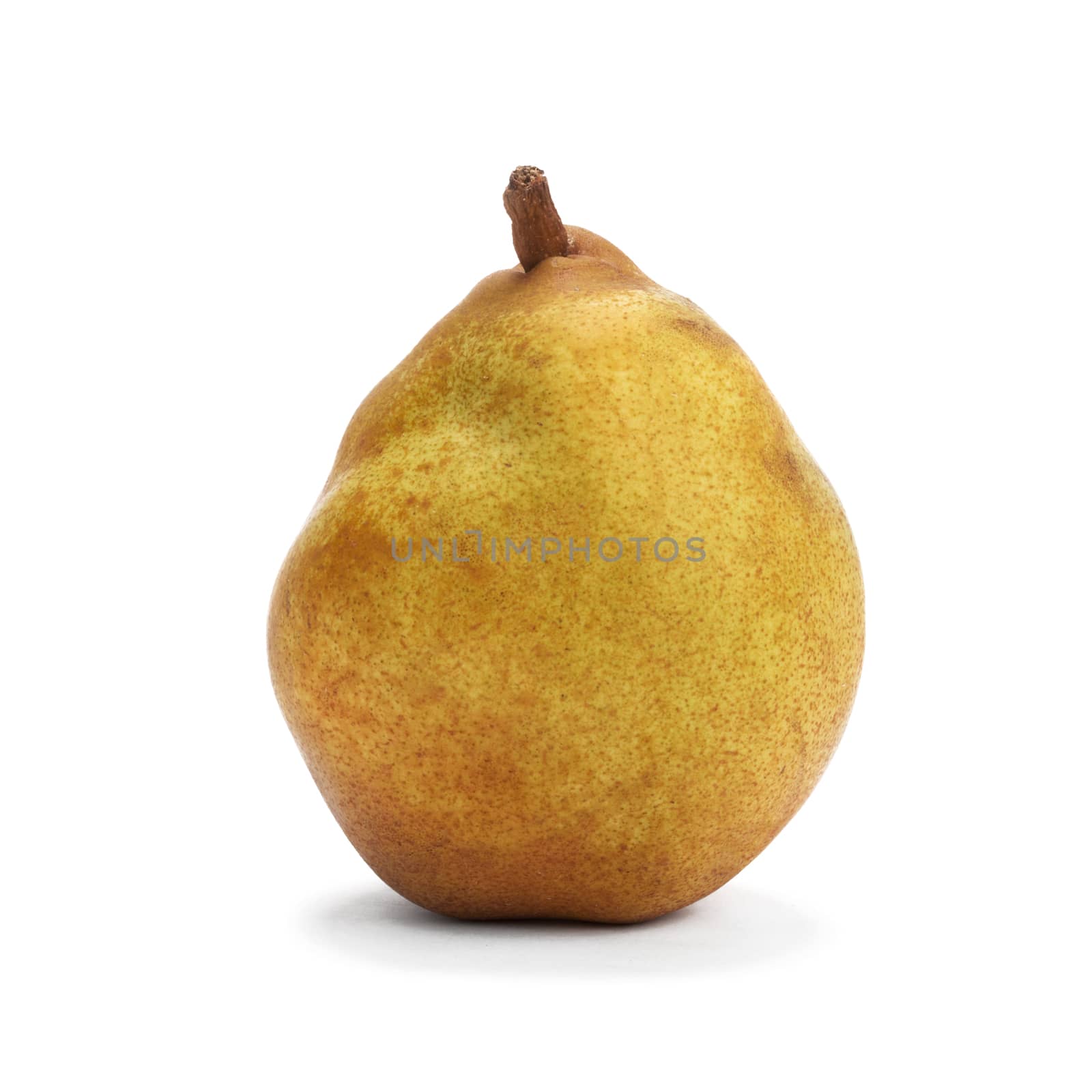 pears one on white background, isolated on white