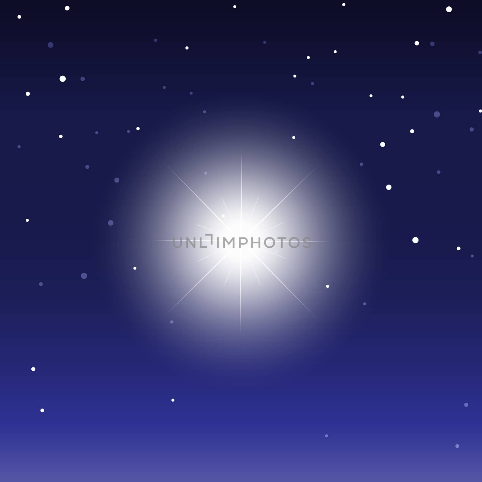 Glowing light bursts on dark background. Star flare. Magic, bright effect