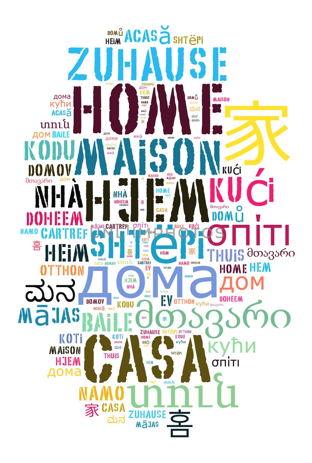 Word Home in different languages by eenevski
