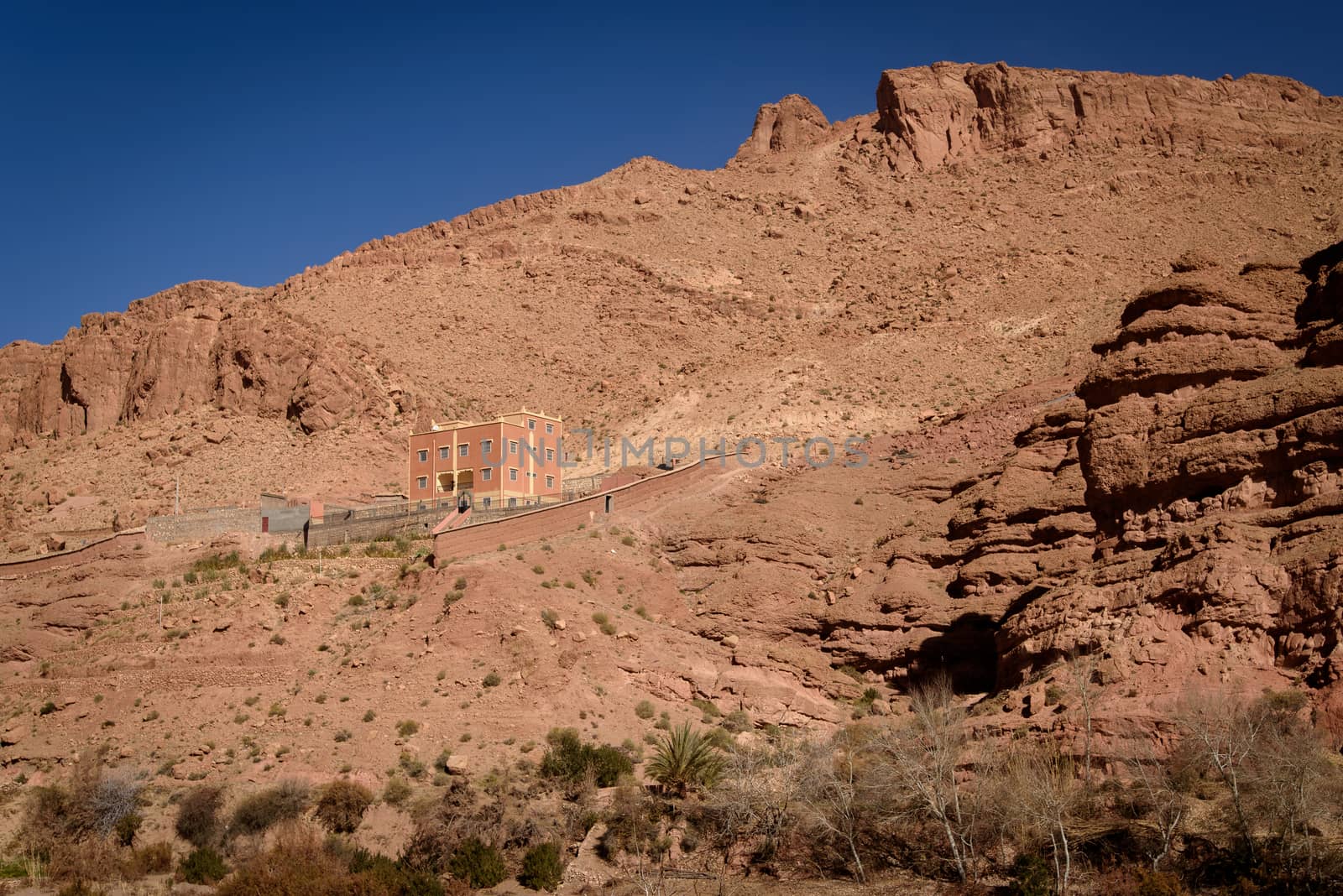 Village in Morocco, Africa. Atlas Mountains.