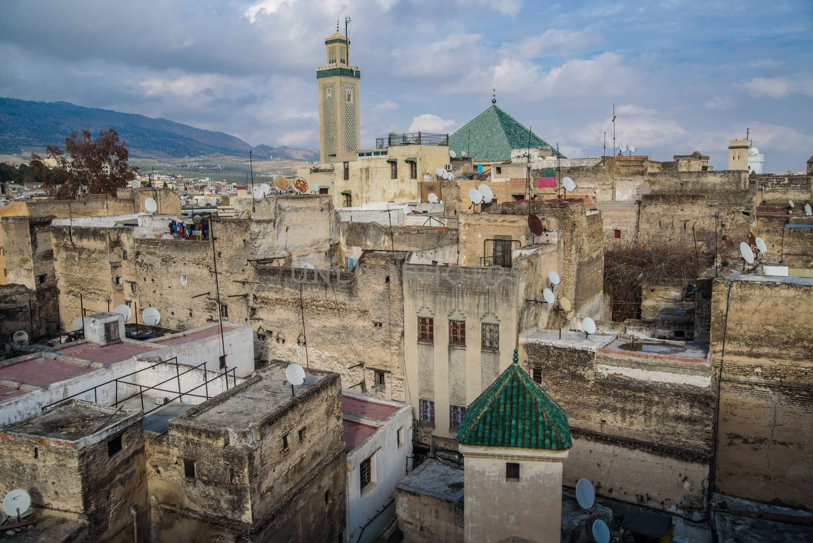 View of the old town of Fez, Morocco, North Africa