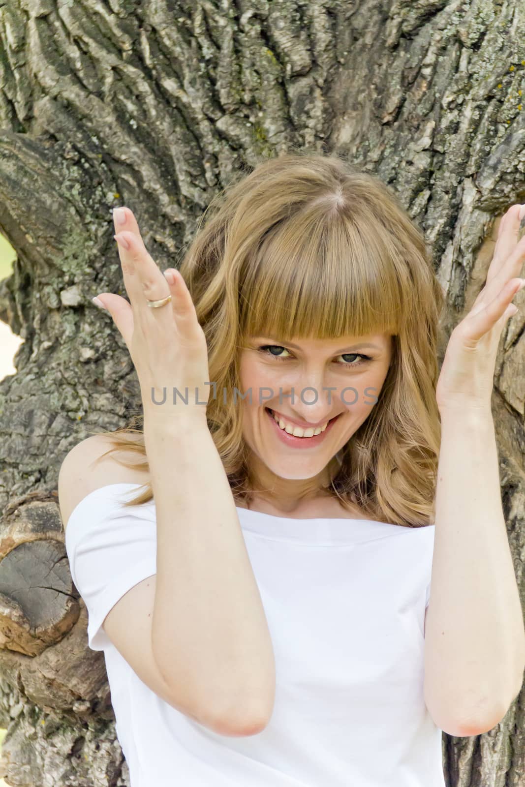 Portrait of beautiful girl with blue eyes by Julialine