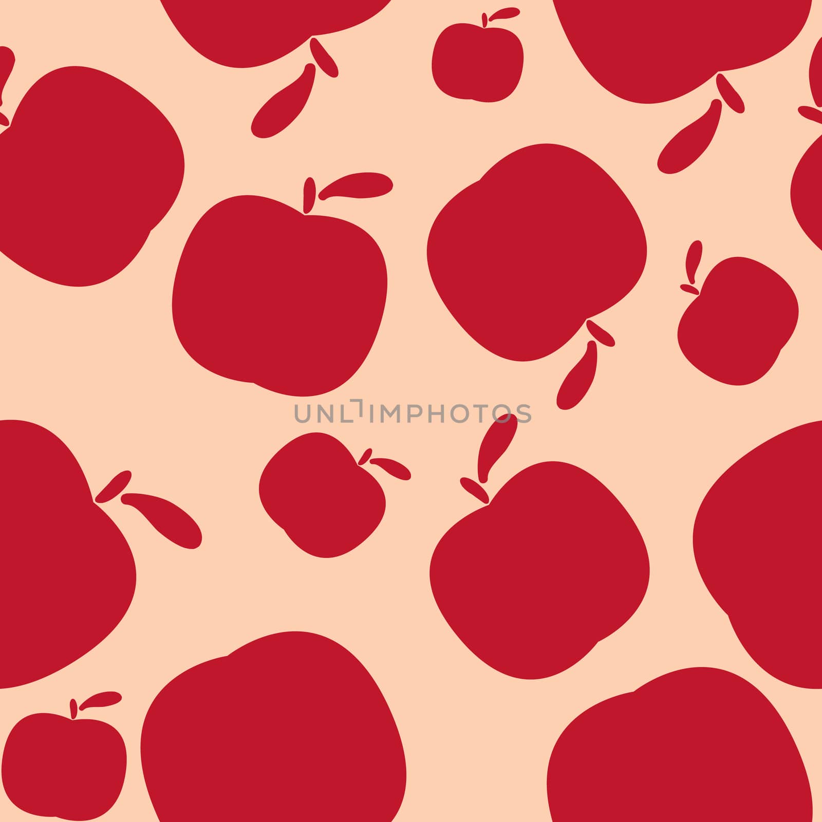 Seamless background pattern with apples. illustration.
