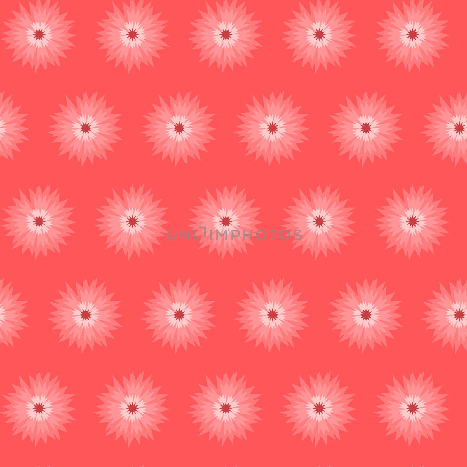 Seamless pattern with red pink flower cornflower isolated on white background. Cartoon centaurea cyanus illustration
