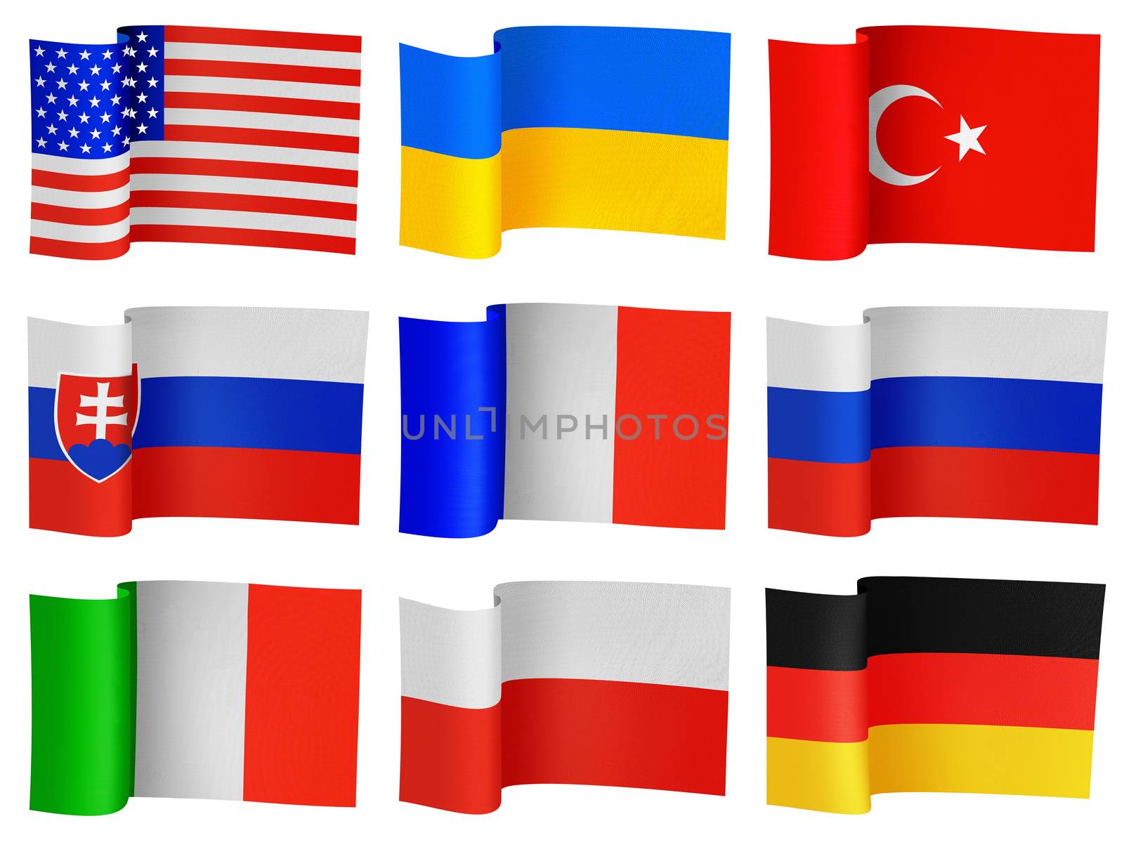 flags of the different countries by ssuaphoto