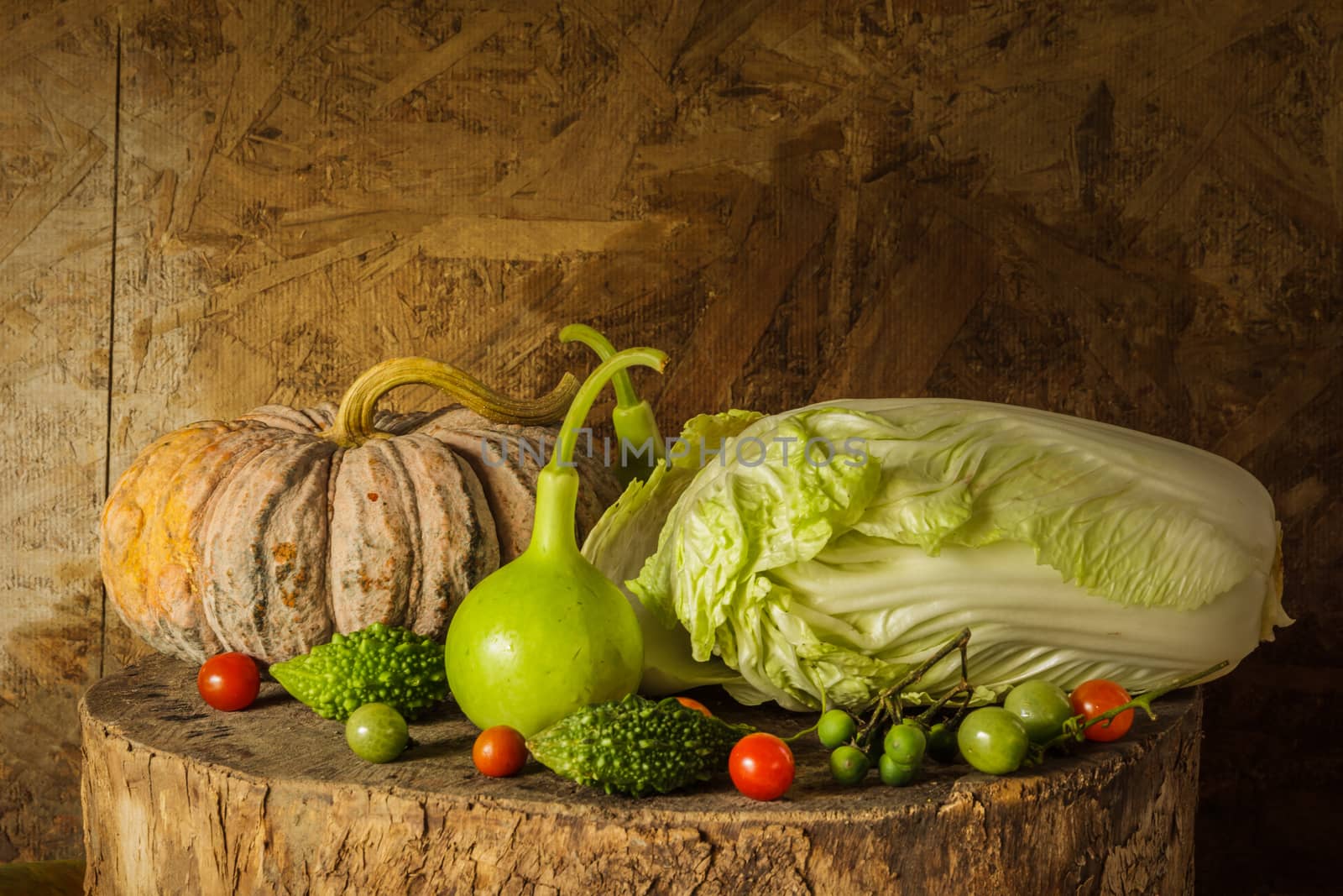 still life Vegetables and fruits as ingredients in cooking.