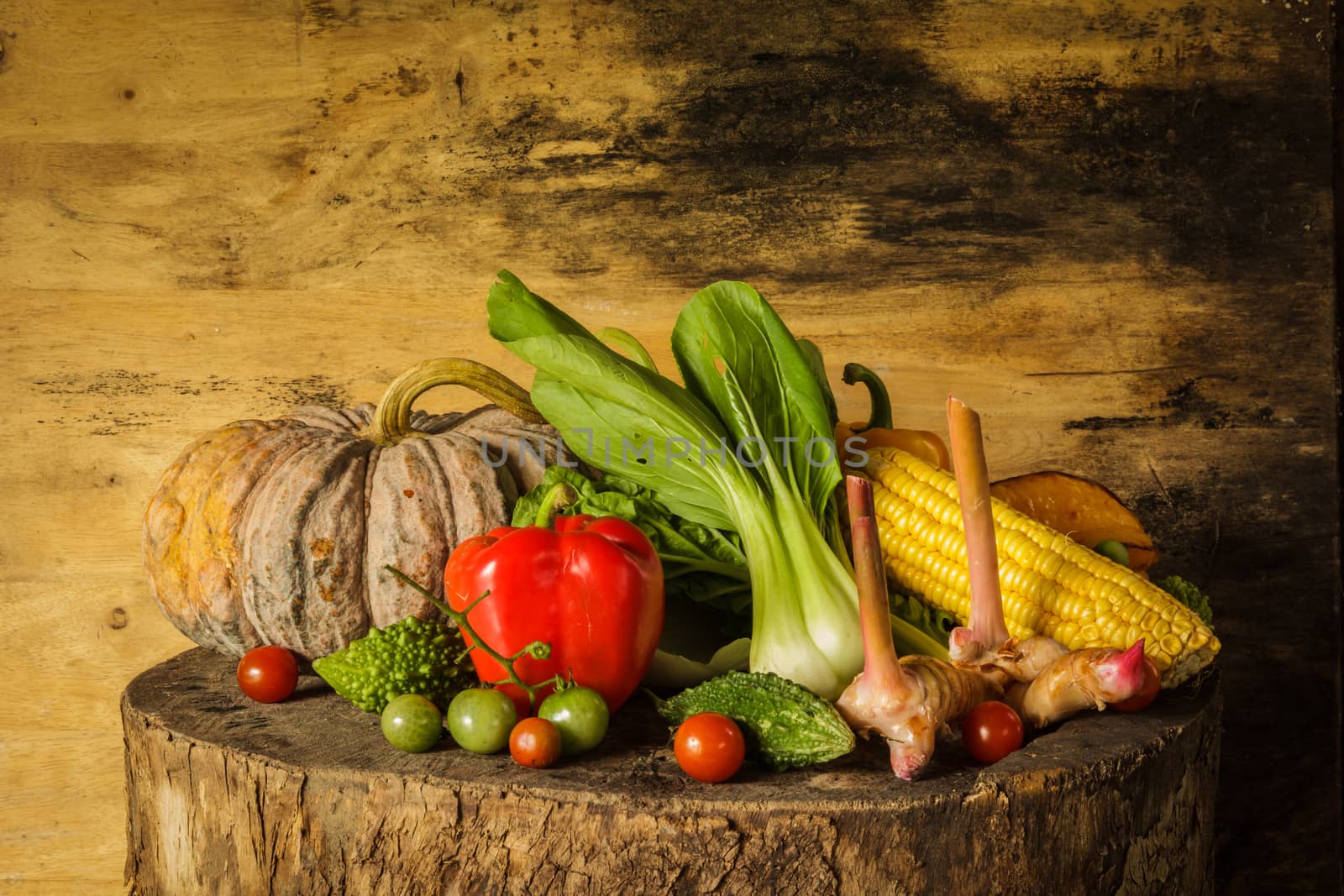 still life Vegetables and fruits as ingredients in cooking.