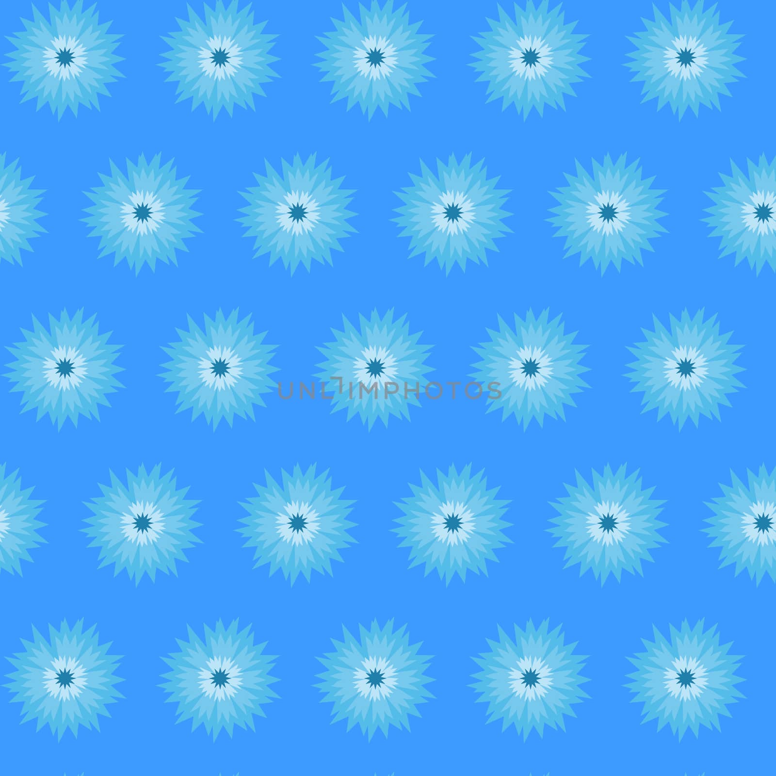 Seamless pattern with blue flower cornflower isolated on white background. Cartoon centaurea cyanus illustration