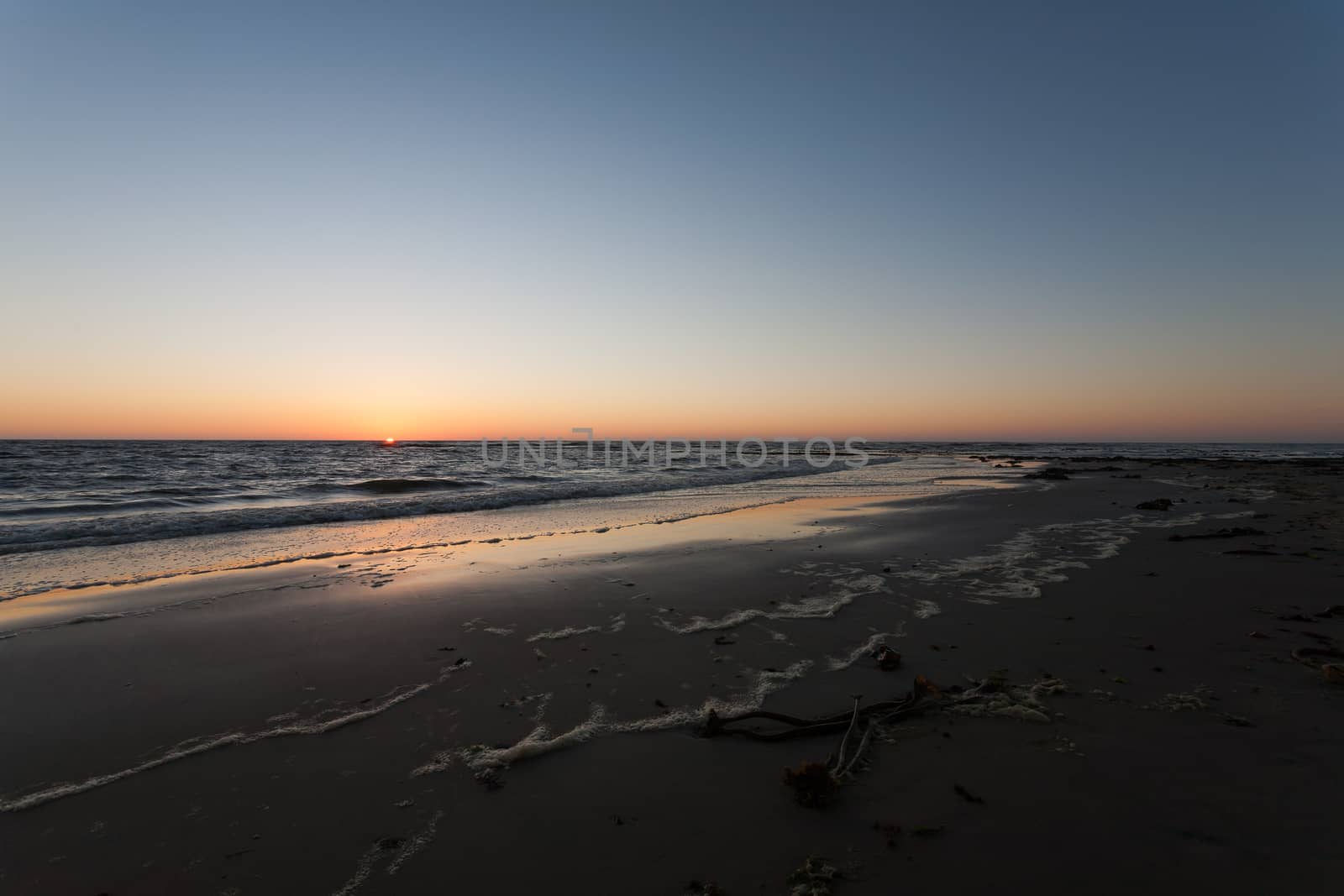 Namibian sunset at Swakopmund beach