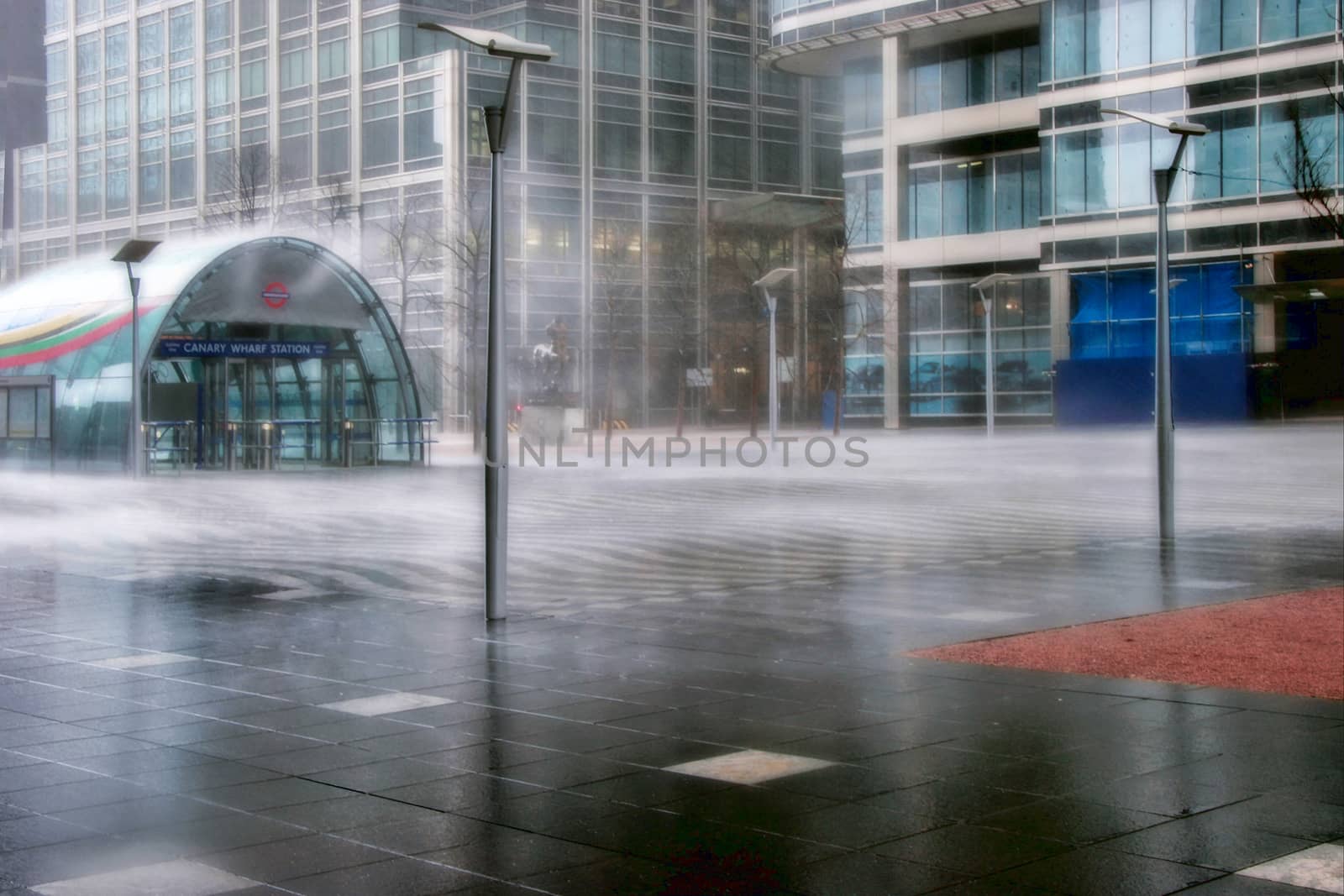 Torrential Rain at Canary Wharf