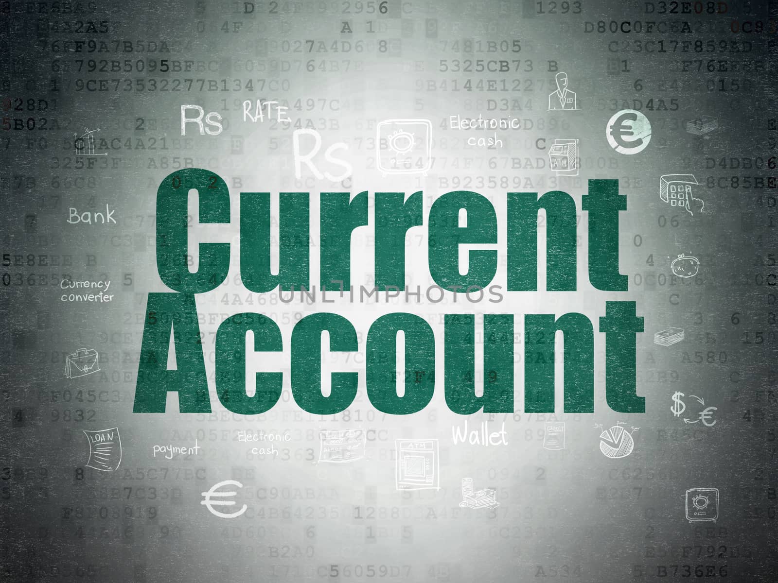 Money concept: Current Account on Digital Data Paper background by maxkabakov