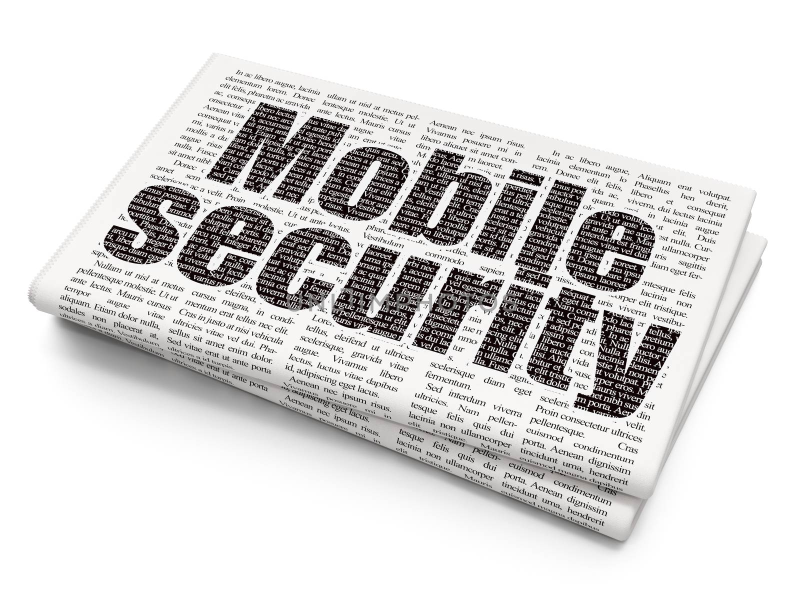 Safety concept: Mobile Security on Newspaper background by maxkabakov