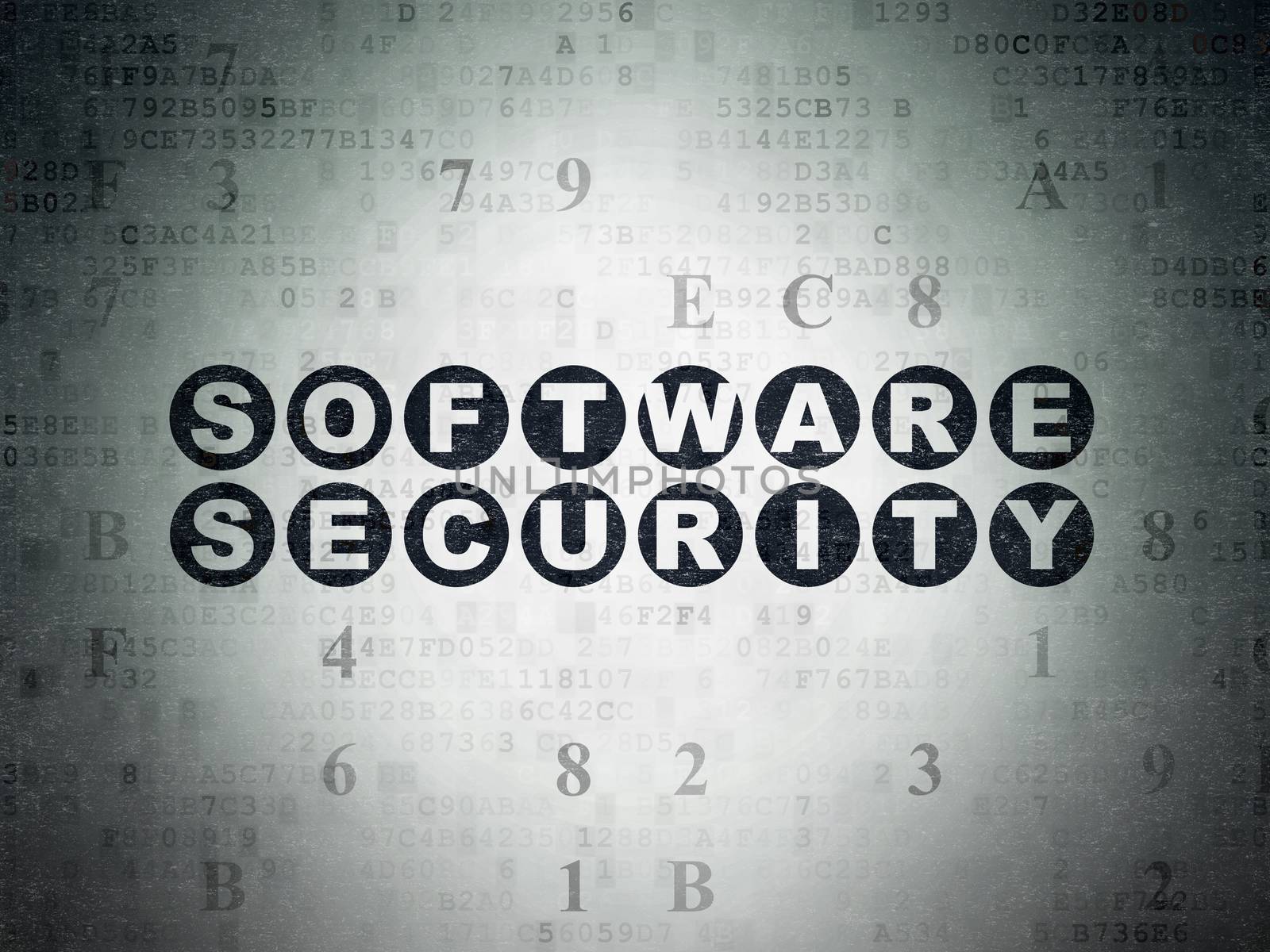 Security concept: Software Security on Digital Data Paper background by maxkabakov