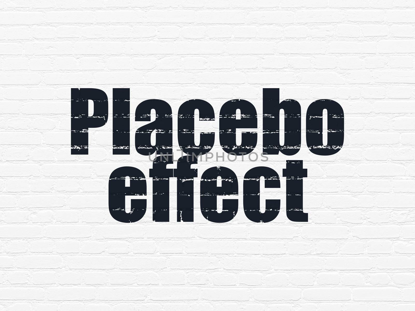 Medicine concept: Placebo Effect on wall background by maxkabakov