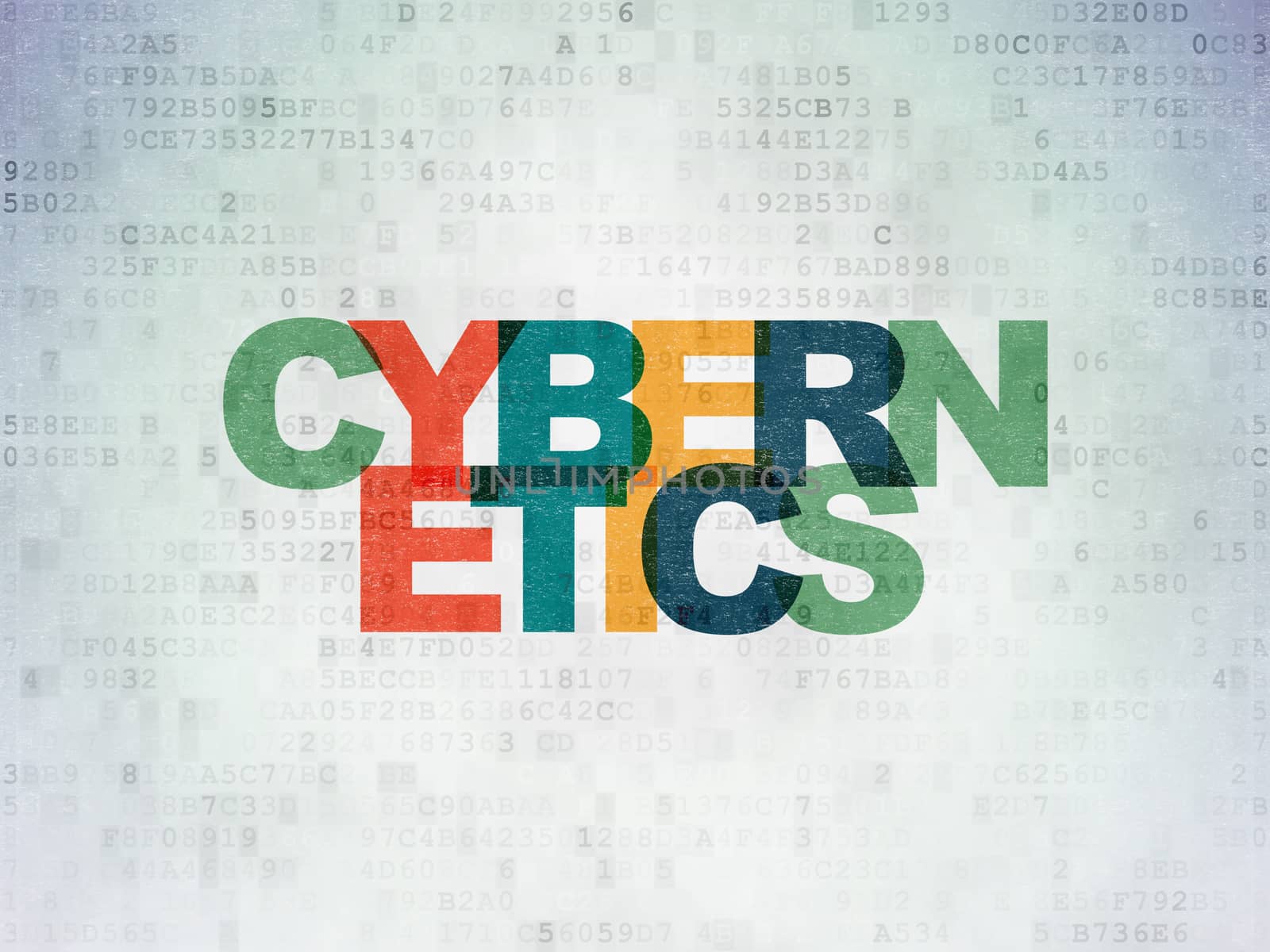Science concept: Cybernetics on Digital Data Paper background by maxkabakov